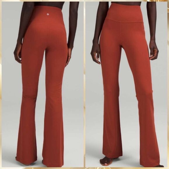 Lululemon Groove Super-High-Rise Flared Pant Nulu cayenne size 6 NWT  brown oran - Picture 2 of 8